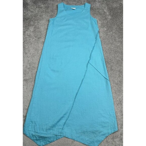 J. Jill Dresses & Skirts - J Jill Pure Jill Dress Womens Extra Small Turquoise Blue Linen Lagenlook Lined